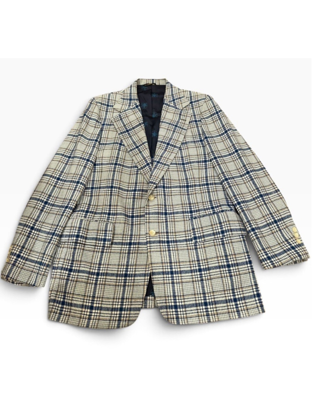Wanamaker Mens Store Vintage Plaid Blazer Jacket Sz 42 Ballantyne Scotland